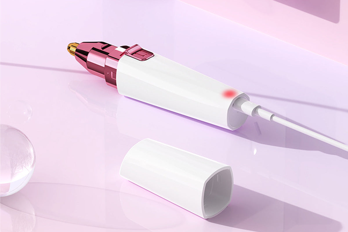 Women Facial Hair Removal 2 in 1 Rechargeable Eyebrow Trimmer Face Shaver with Light