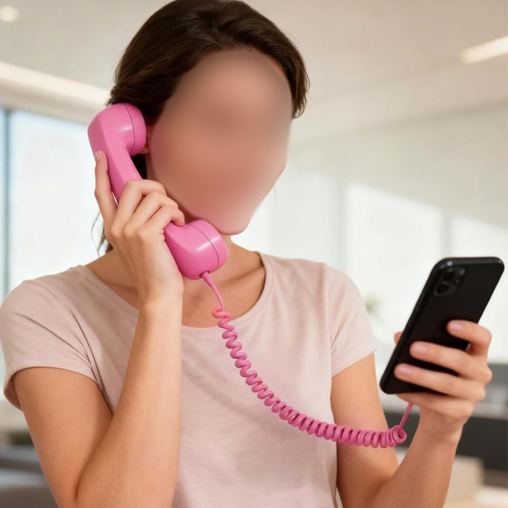 Retro Type C Wired Phone Handset with Microphone for Phones Computers