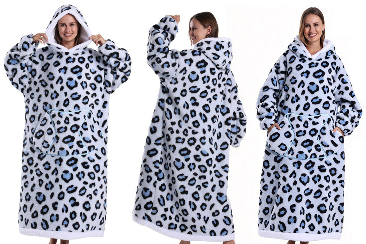 Wearable Blanket Hoodie Oversized Plush Fleece Hooded Blanket