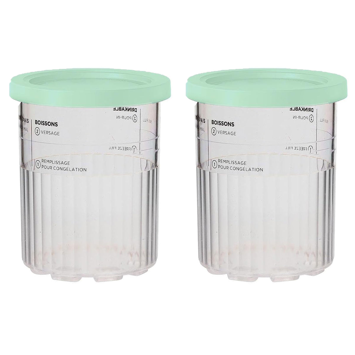 2Pcs Ice Cream Pints Containers And Lids, Compatible With Ninja NC500, NC501 Series