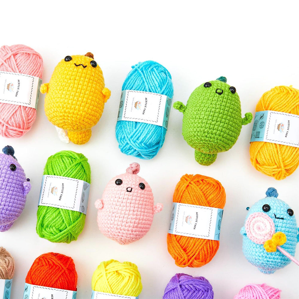 Crochet Yarn Set with Hooks Sewing Needles Stitch Markers Storage Bag