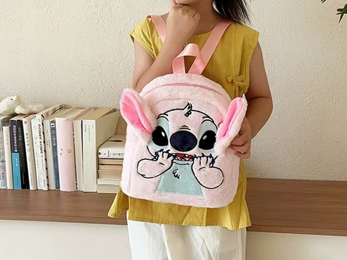 Stitch Inspired Furry Plush Backpack