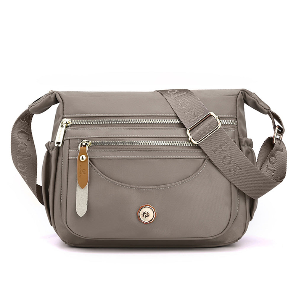 Multi-Pocket Splash-Proof Nylon Crossbody Shoulder Bag