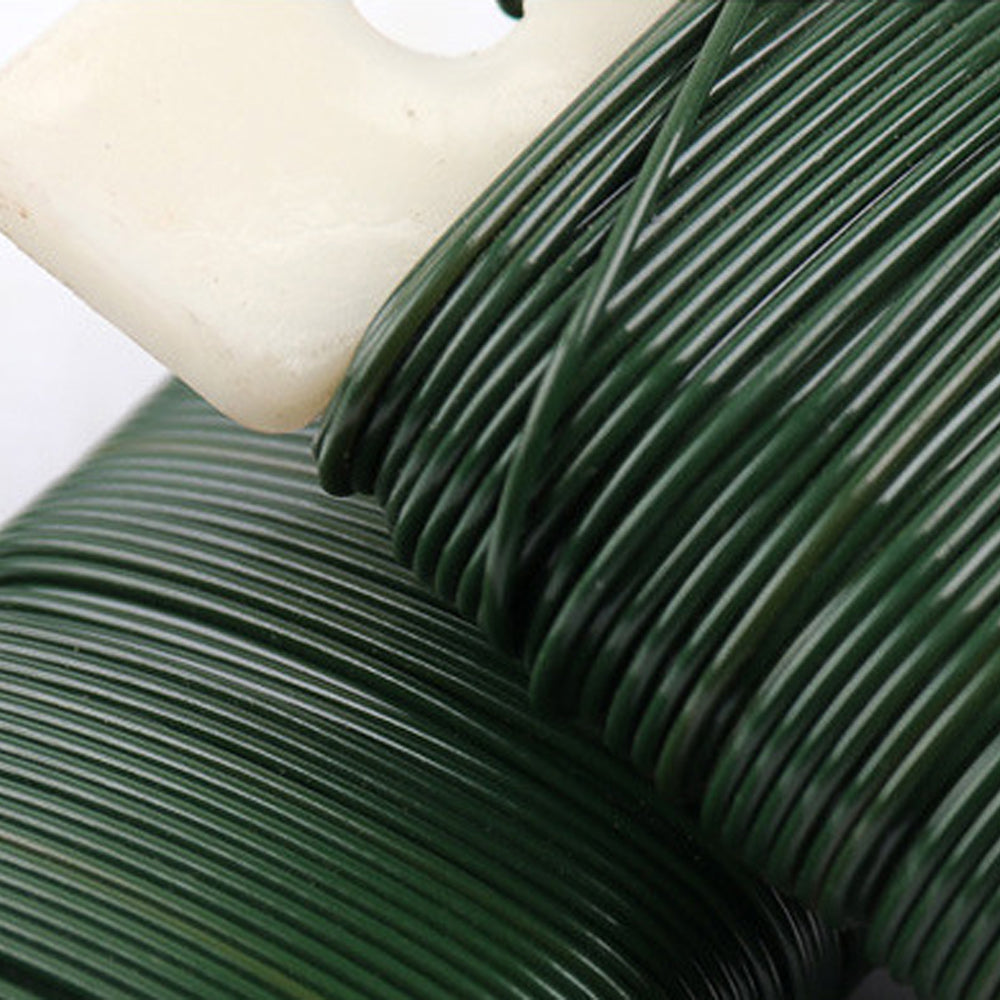 4 Pack 07mm Green Floral Wire Rolls for Christmas Wreath Crafts