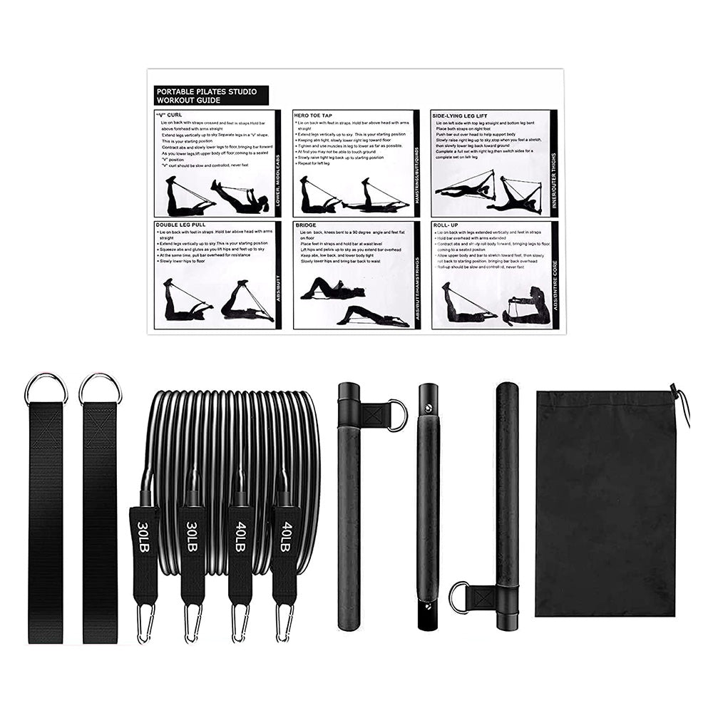 Pilates Bar Kit with Resistance Bands for Full Body Workouts Yoga Pilates