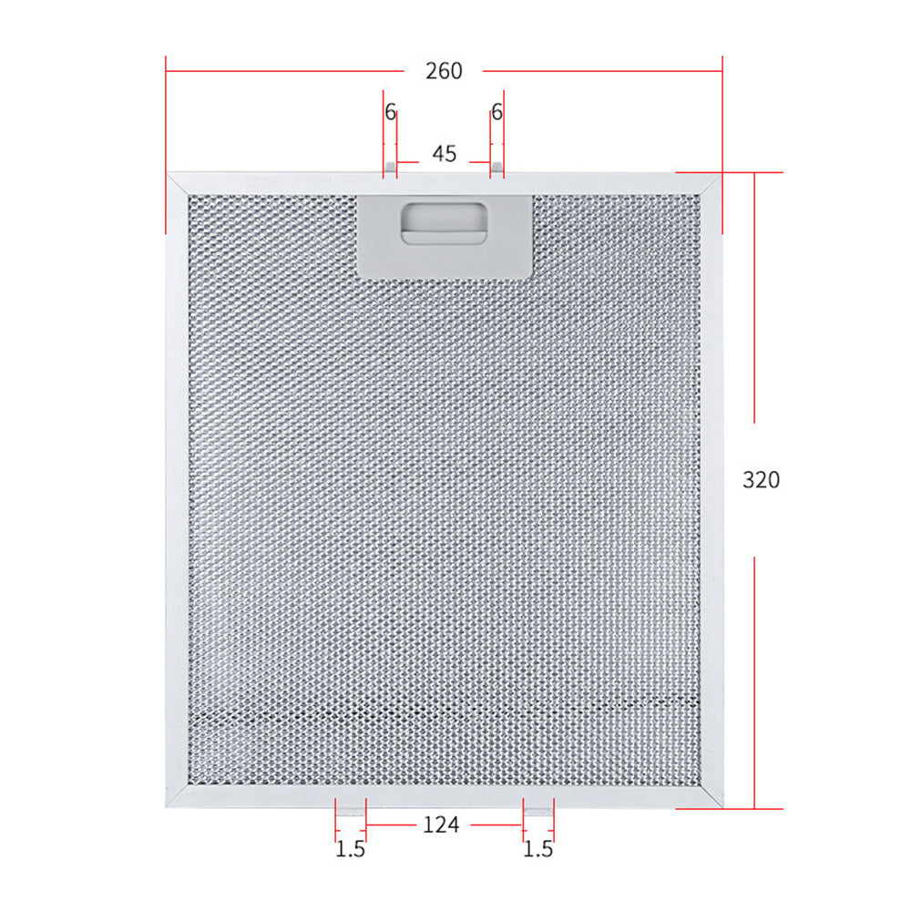 3 Pack 5-Layer Aluminum Range Hood Filter Mesh Replacement 320 x 260 mm