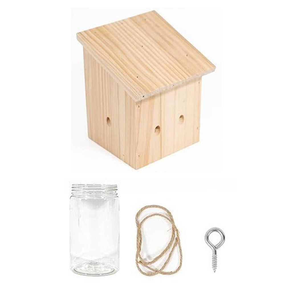 Wood Carpenter Bee Trap For Outside Cube Style Nature Hanging Carpenter Bee Traps