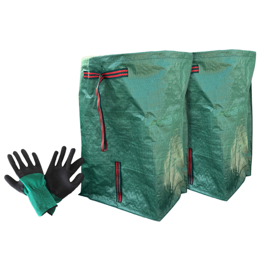 2-Pack 270L Garden Waste Bags - Semi-Circular Outdoor Leaf Collector with Handles