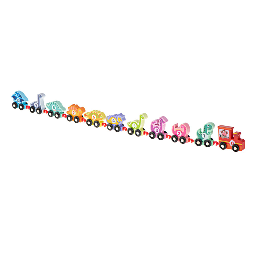 Wooden Number Train Toy Set Early Educational Toys-Dinosaur
