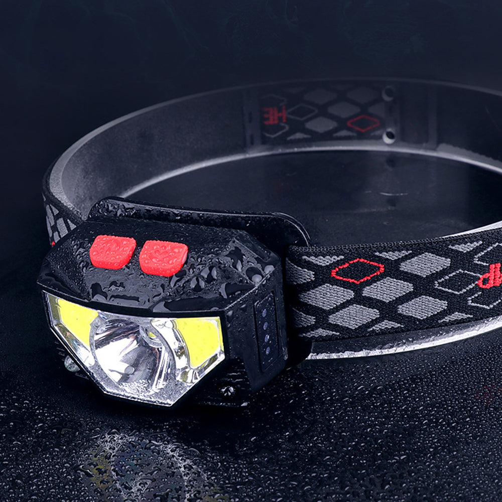 2Pcs Rechargeable LED Headlamp with Motion Sensor