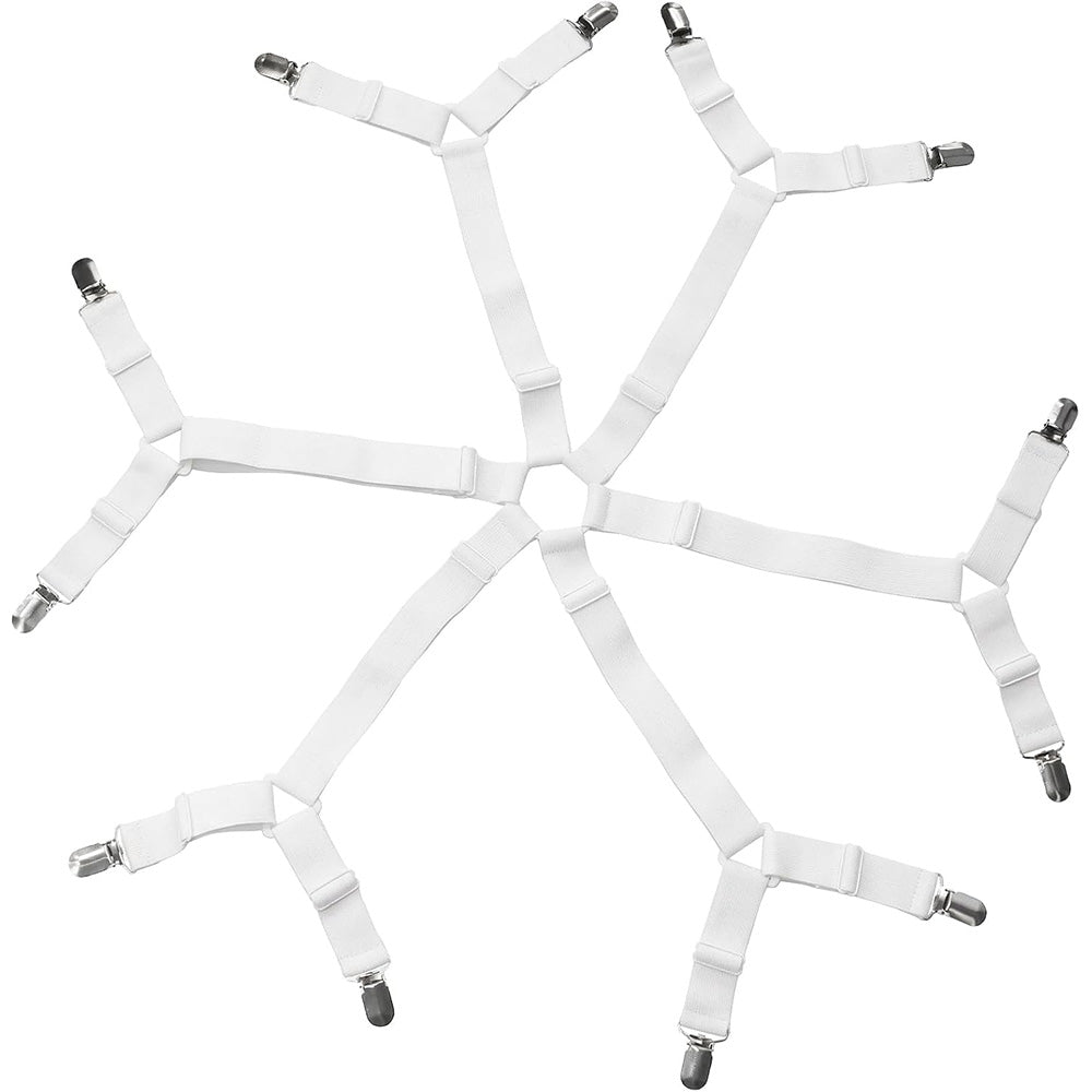 12-Clip Adjustable Elastic Bed Sheet Fastener Straps for Mattress