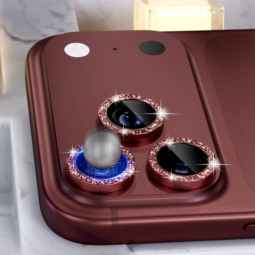 Glitter Camera Lens Film Multi Color Available for Smartphone-Wine Red