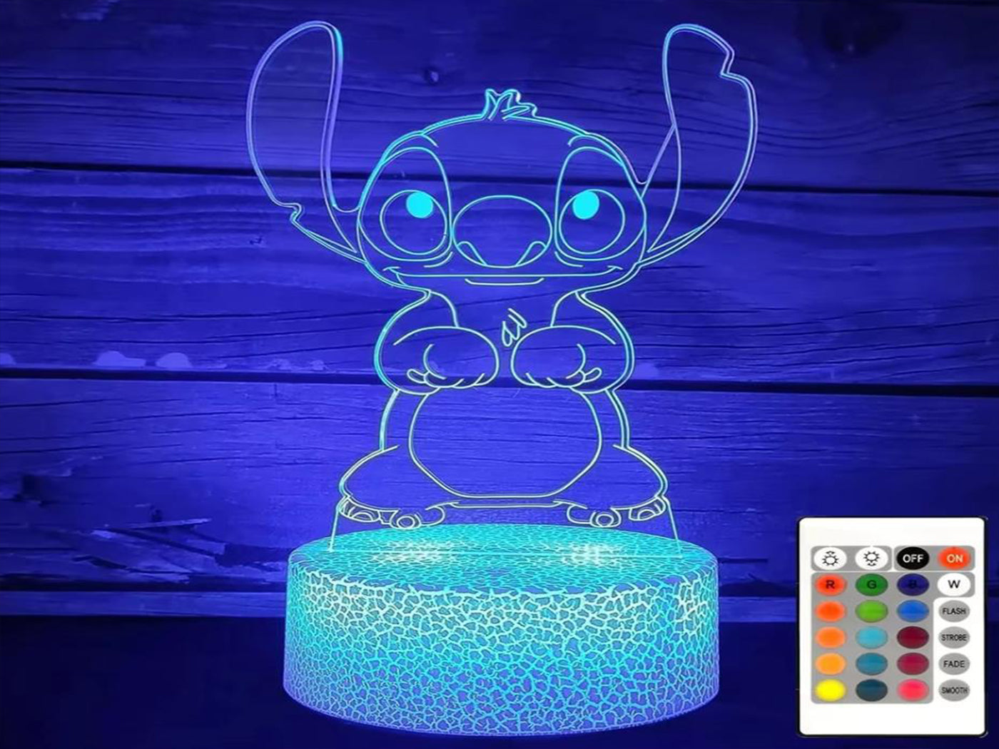 Stitch Inspired Acrylic Night Light 3D Illusion led Desk lamp