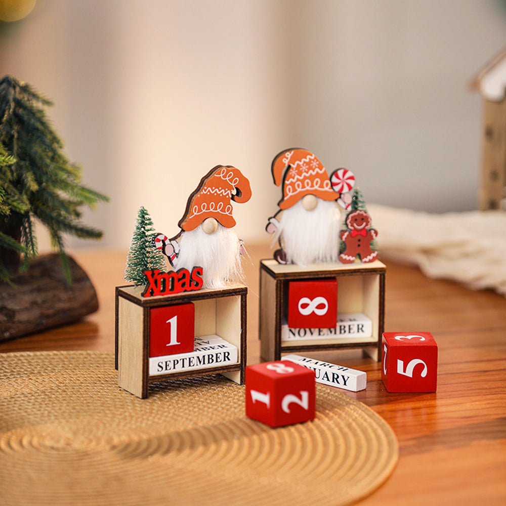 Portable Calendar Ornament Decorative Santa Design Christmas Calendar Ornament