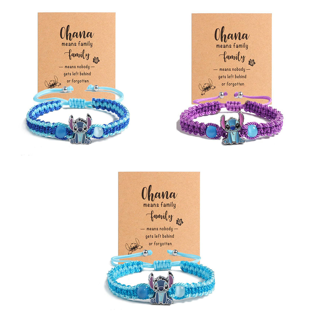 Lilo & Stitch Inspired Ohana Means Family Braided Bracelet