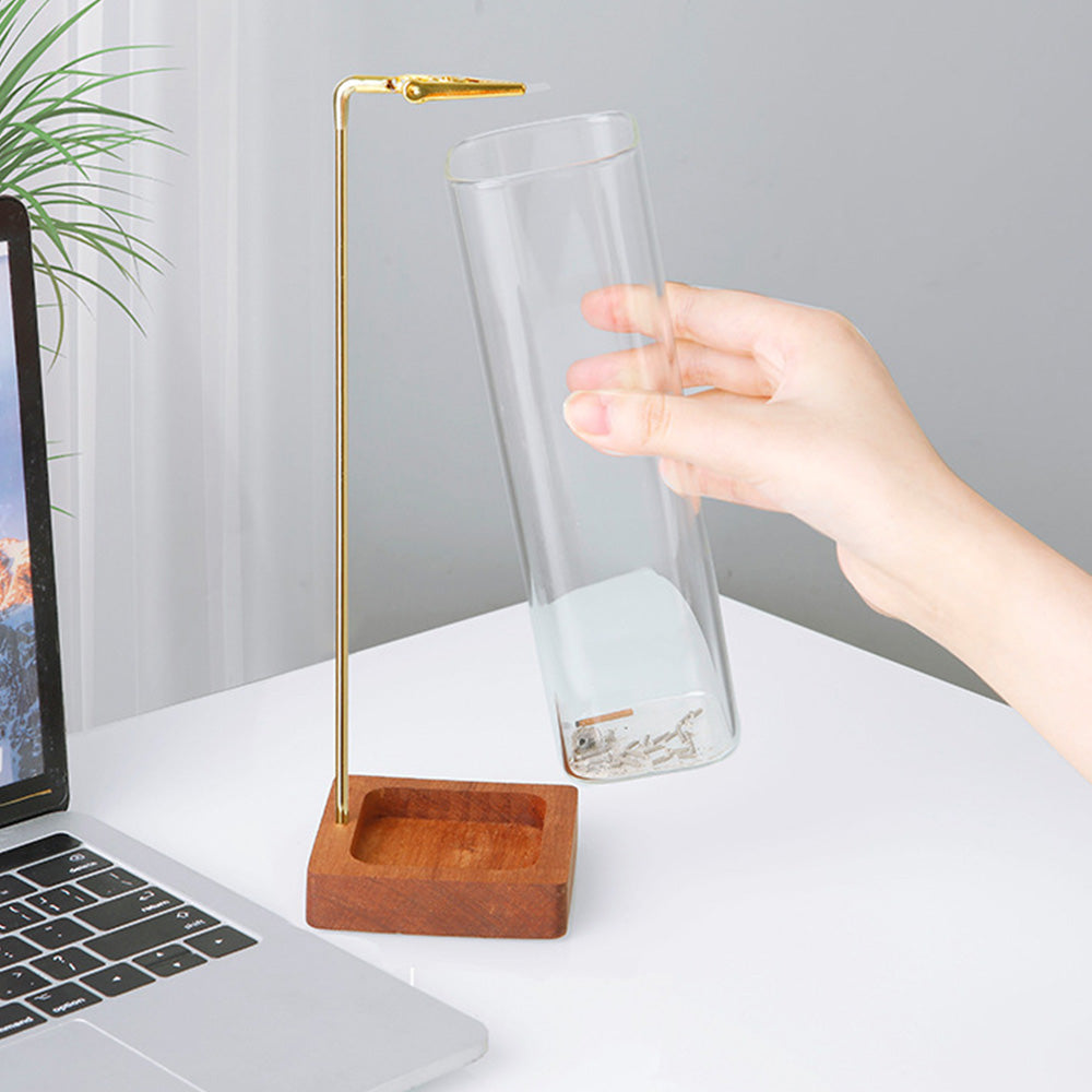 Wooden Incense Holder For Sticks With Glass Ash Catcher Anti-ash Incense Burner