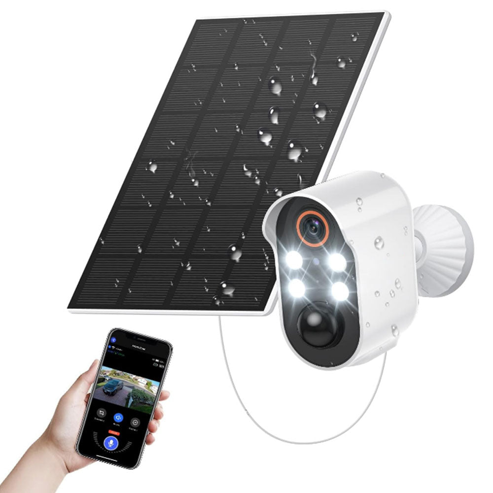 Wireless Security Camera with Solar Panel Color Night Vision for Home Security
