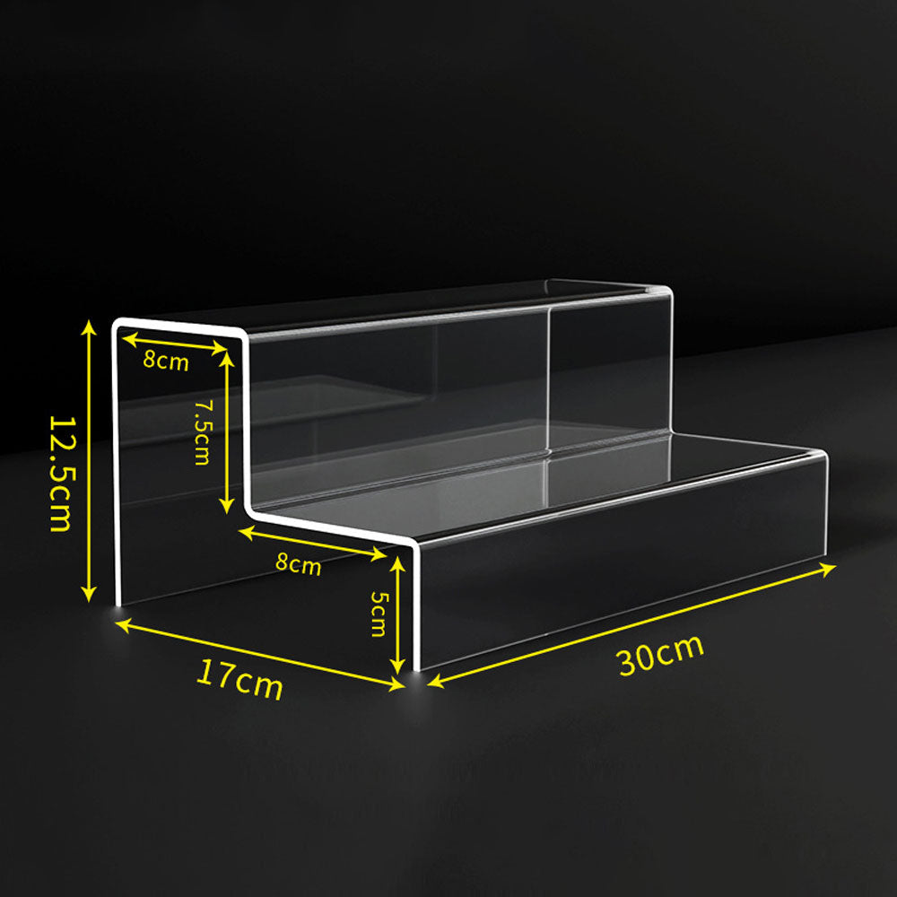 2 or 3 Tier Clear Acrylic Step Display Stand for Collectibles and Figures