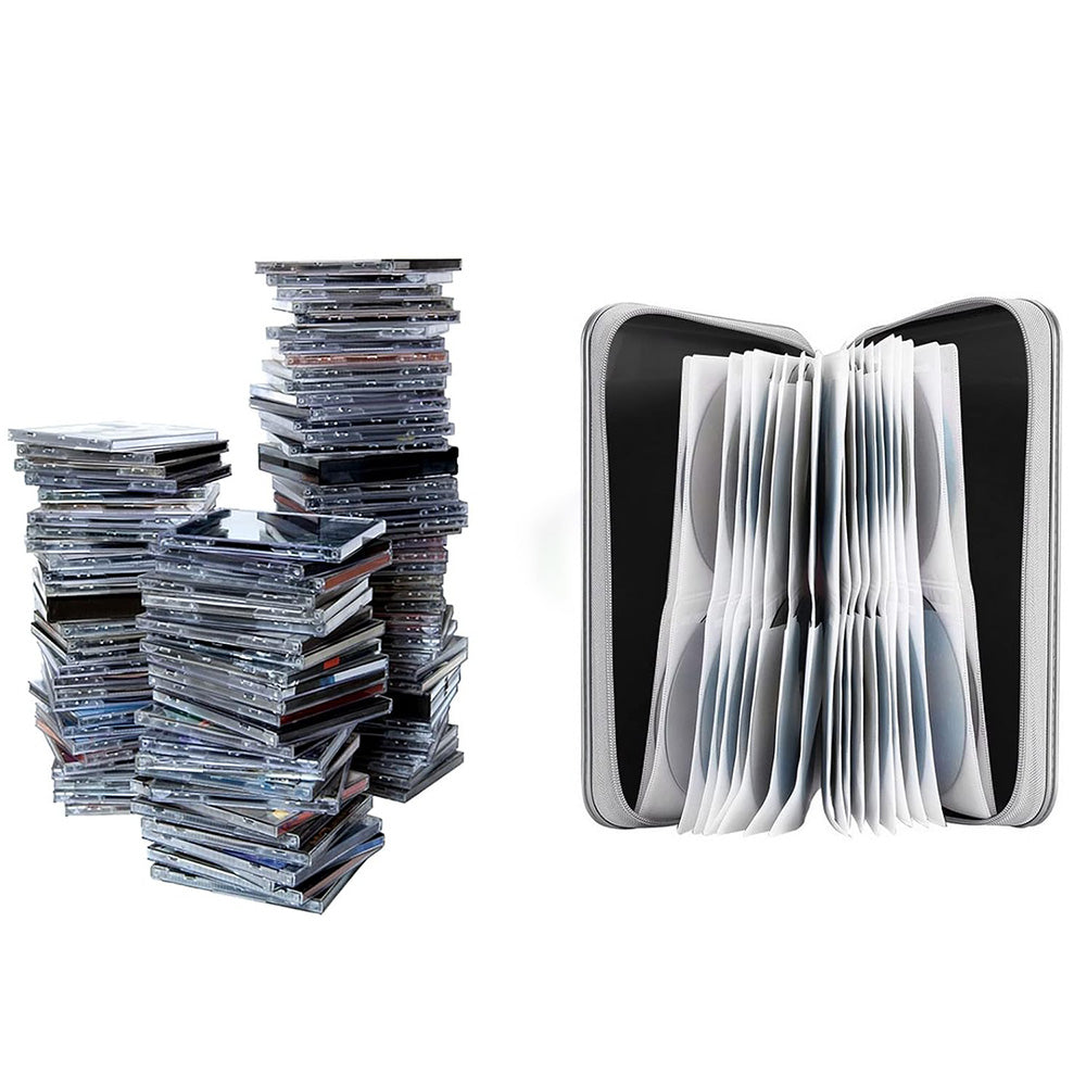 80 Capacity CD DVD Disc Holder Storage Case with Carry Handle