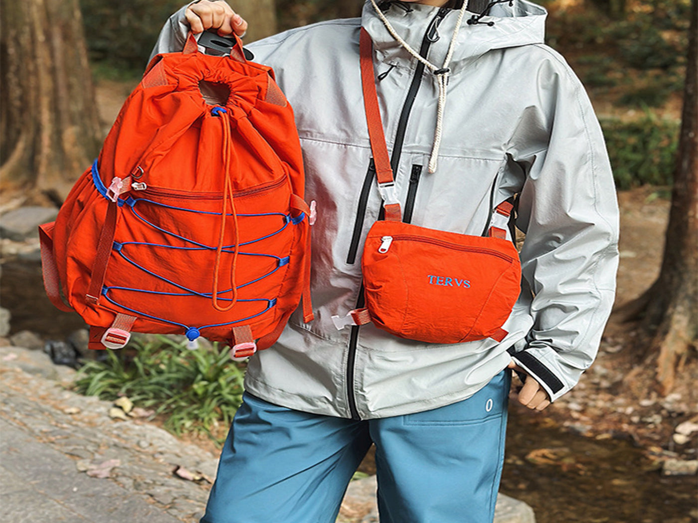 Hiking Backpack Packable Water Resistant Lightweight Daypack with Small Pouch
