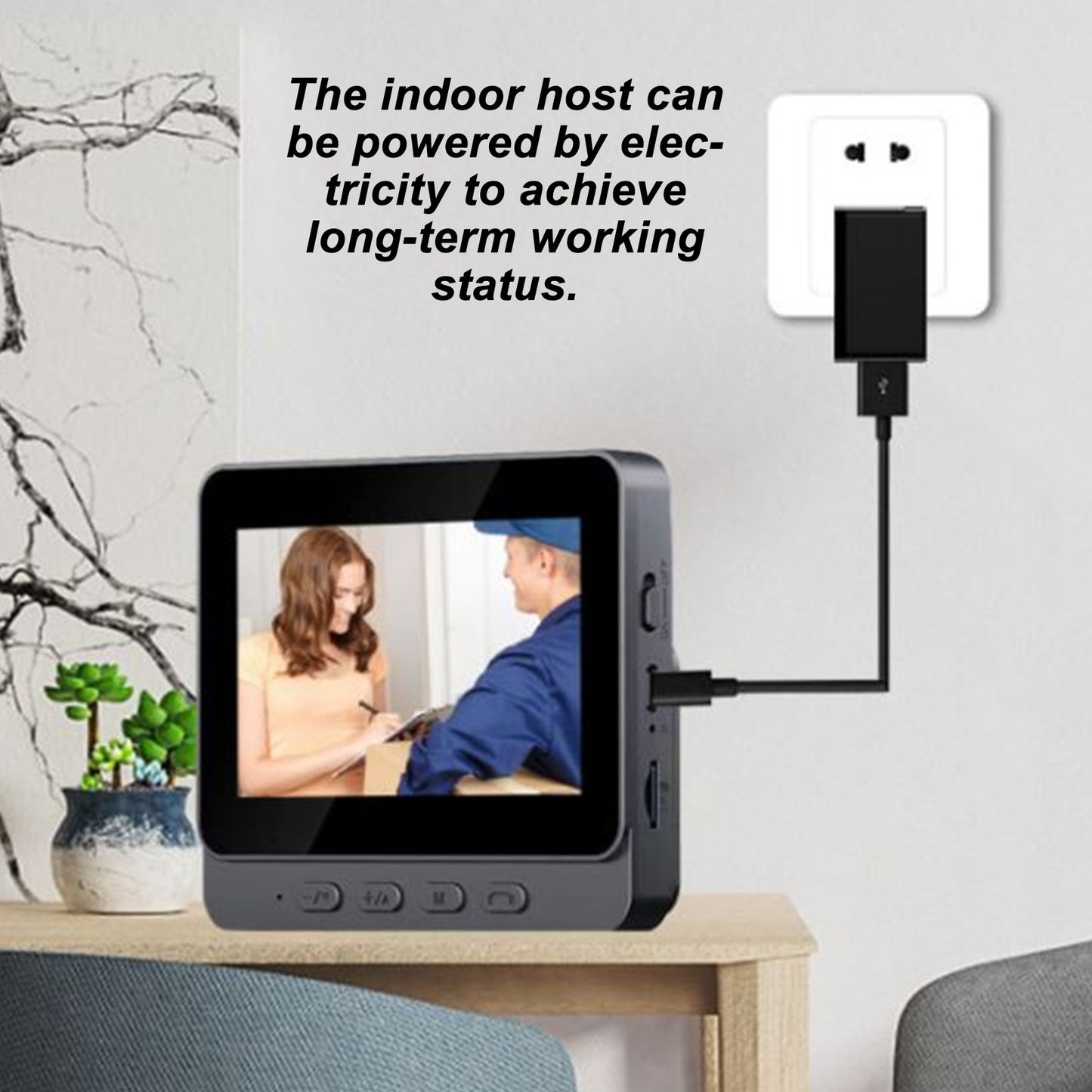 Wireless WiFi 1080P Video Doorbell Camera with Monitor 2 Way Audio Infrared Night Vision 2.4GHz 120 Degree Lens