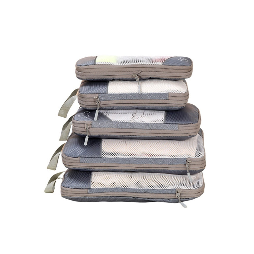 Ultimate 5-Piece Travel Zipper Compression Packing Bags Set
