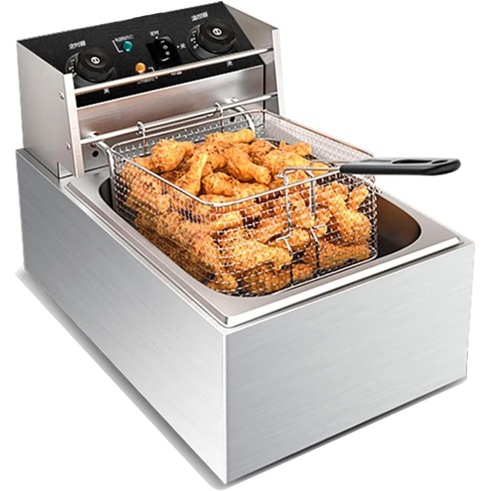 Stainless Steel Deep Fryer Basket with Removable Handle and Hanging Design