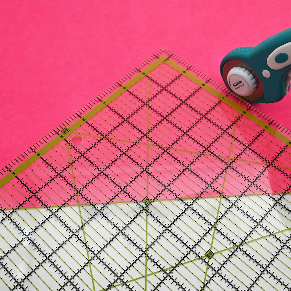 4Pcs Square Acrylic Quilting Rulers Set Green Non Slip Patchwork Sewing Templates