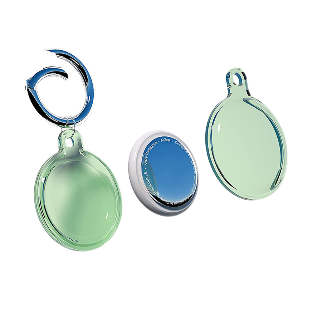 6 Pack TPU Airtag Protective Case with Key Ring Anti Scratch Full Body Transparent Cover for Apple Airtags