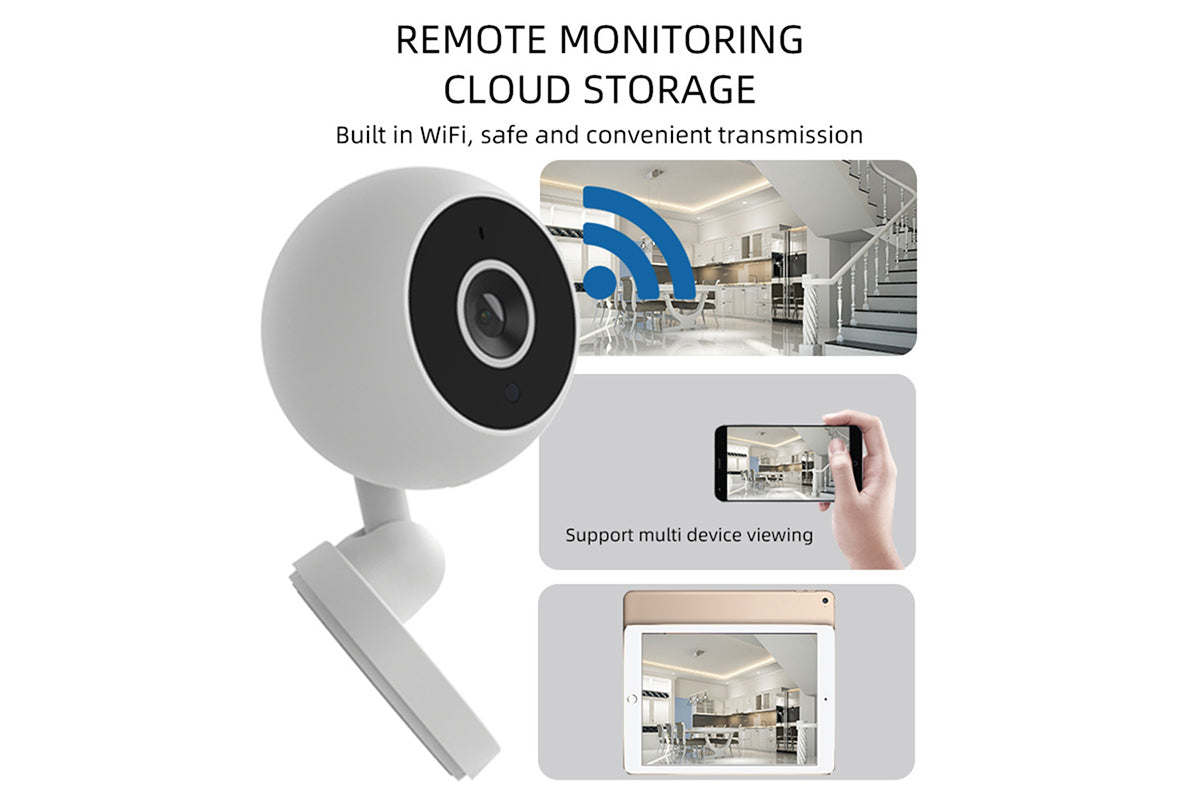 Total Coverage Security Camera with Night Vision, Two-Way Audio and Dual Storage