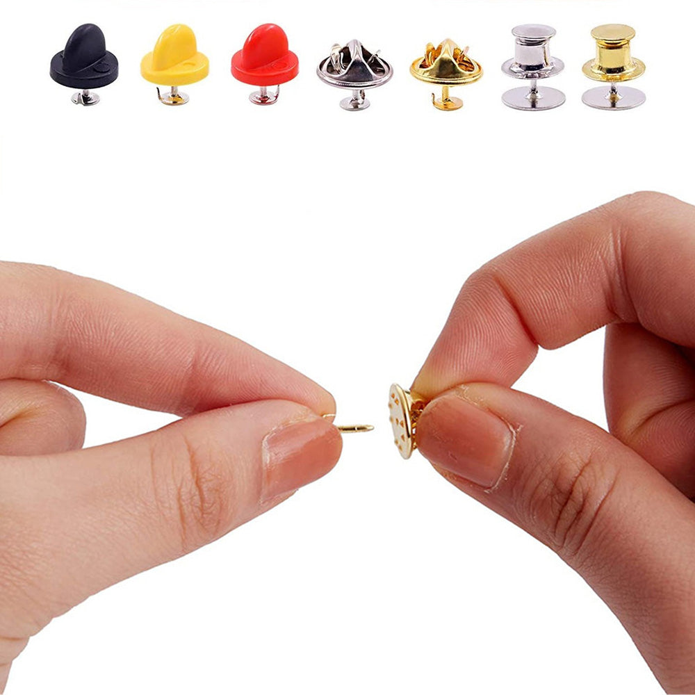 150 PCS Butterfly Clutch Tie Tacks Pin Back Replacement with Storage Box for DIY Brooch Badge