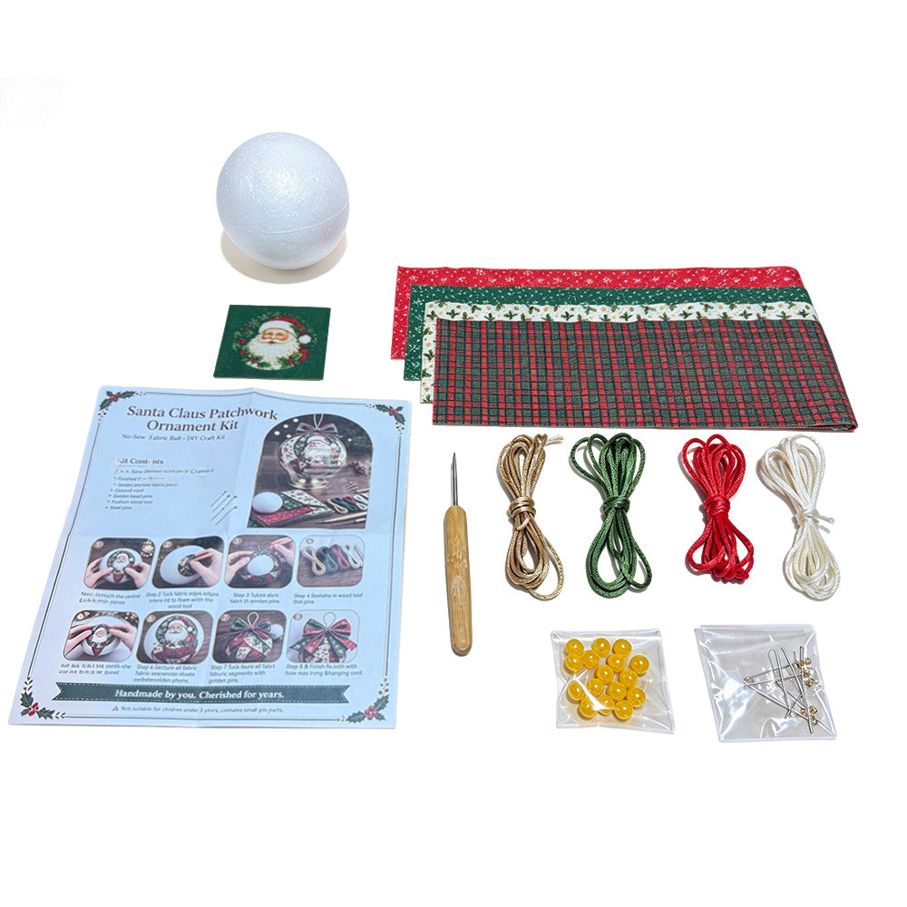 Adult Christmas Patchwork Ball DIY Ornament Craft Kit