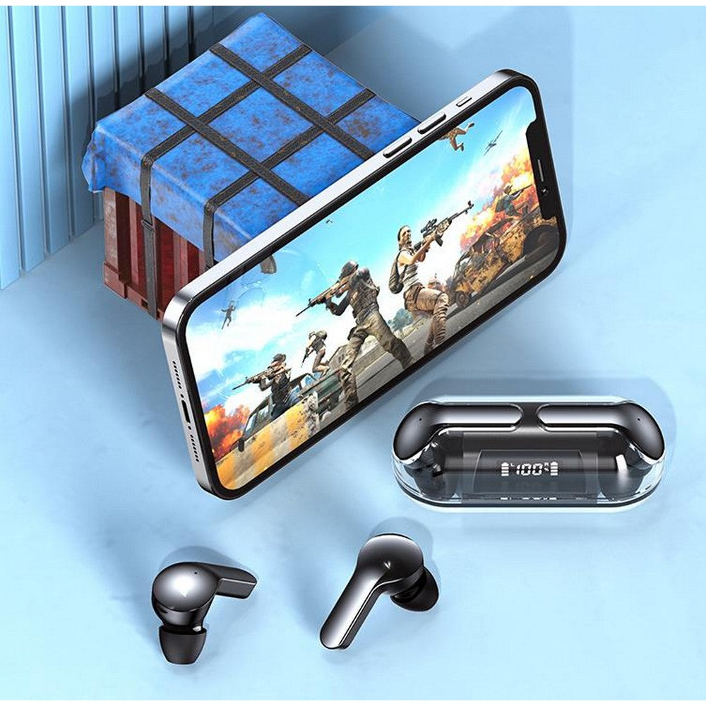 TWS Bluetooth In-ear Transparent Case LED Display Hearing Aid Mini Headphones