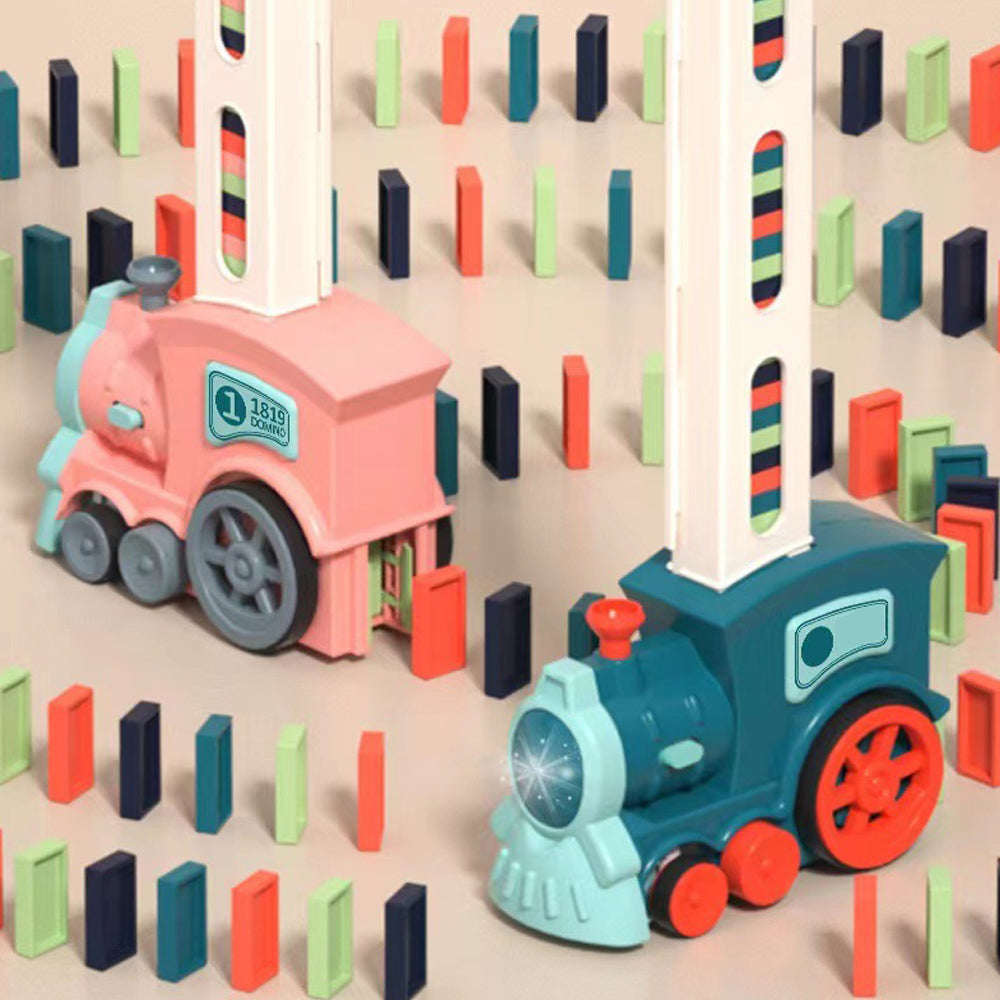 Domino Electric Train Toy Set with Sound Kids Construction Stacking Toys