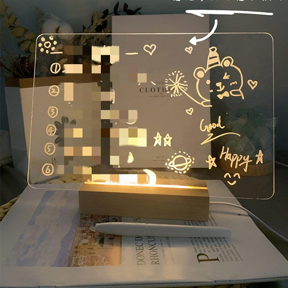 Acrylic Message Marker Board with Light for Office Home School