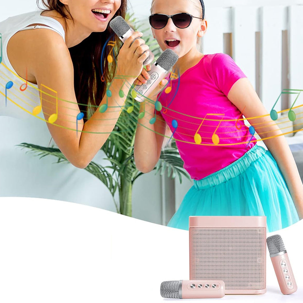 Wireless Bluetooth Speaker KTV Home Karaoke Singing Machine with Dual Microphones