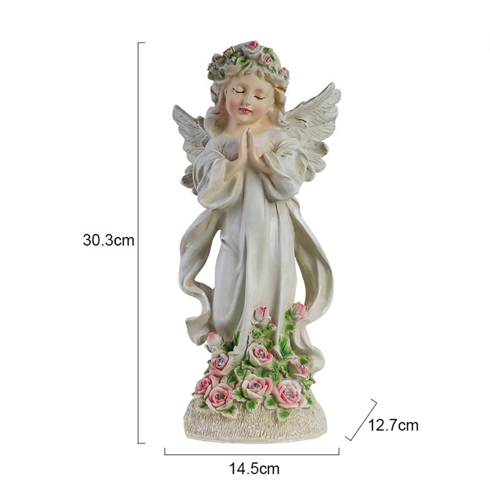 Solar Garden Angel Statue Light Resin Garden Ornament Lamp