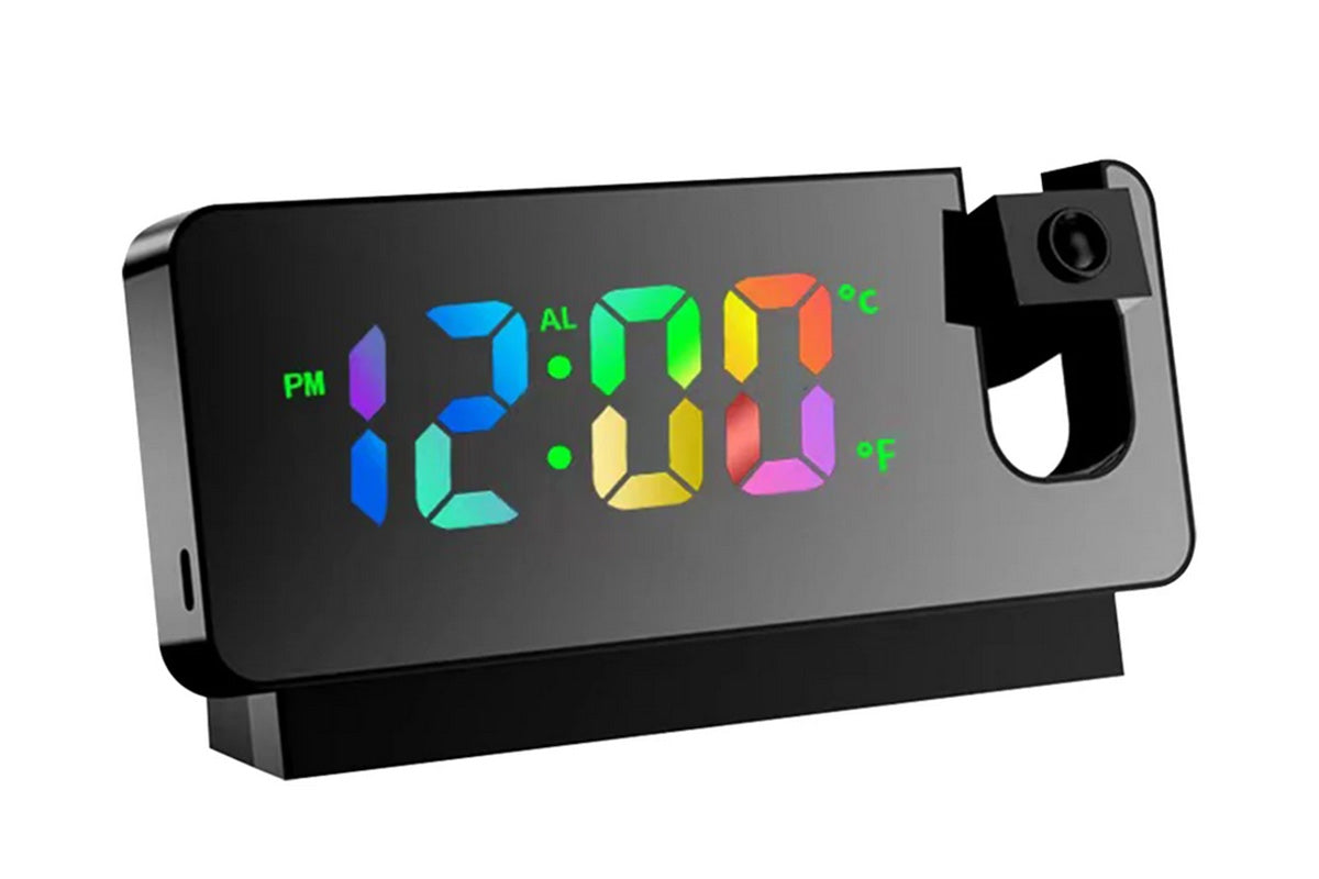 LED Digital Smart Alarm Clock with Projection Temperature Time LCD Display