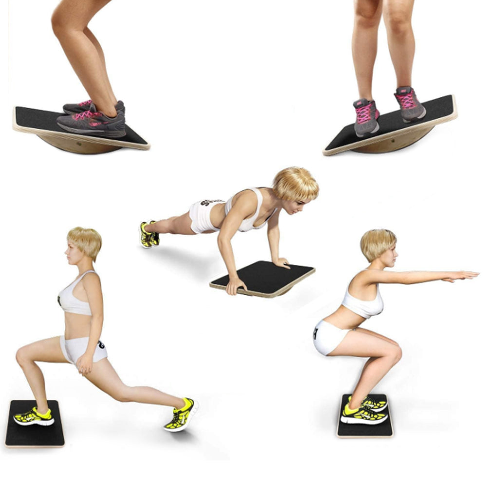 Wooden Professional Balance Board For Fitness Wobble Yoga Pilate Support Max 159KG