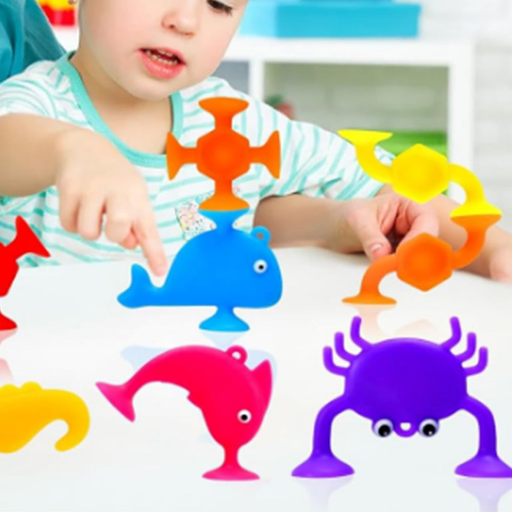 27Pcs Suction Toys Montessori Suction Cup Toy with Egg Shell Silicone Sucker