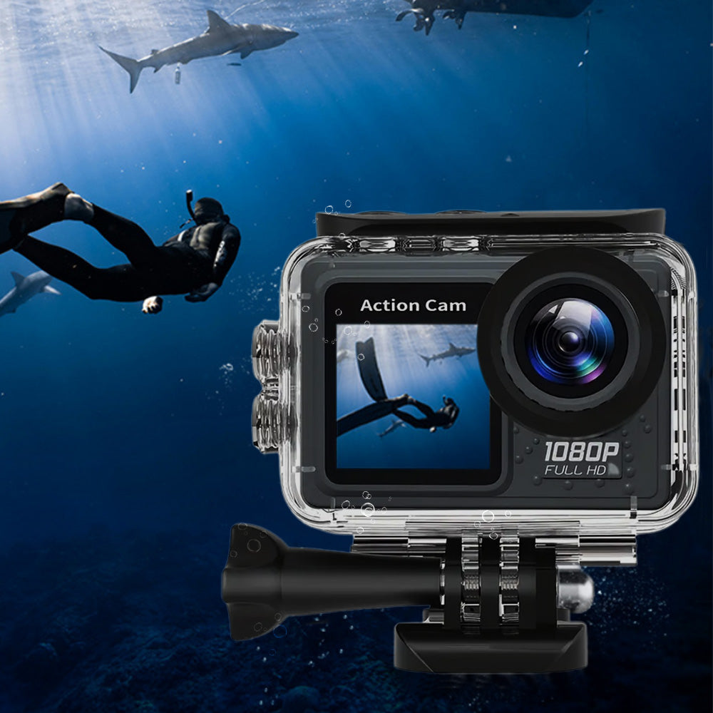 Water-Resistant Sports Underwater Camera HD 1080P Recorder Camcorder with 32G TF Card