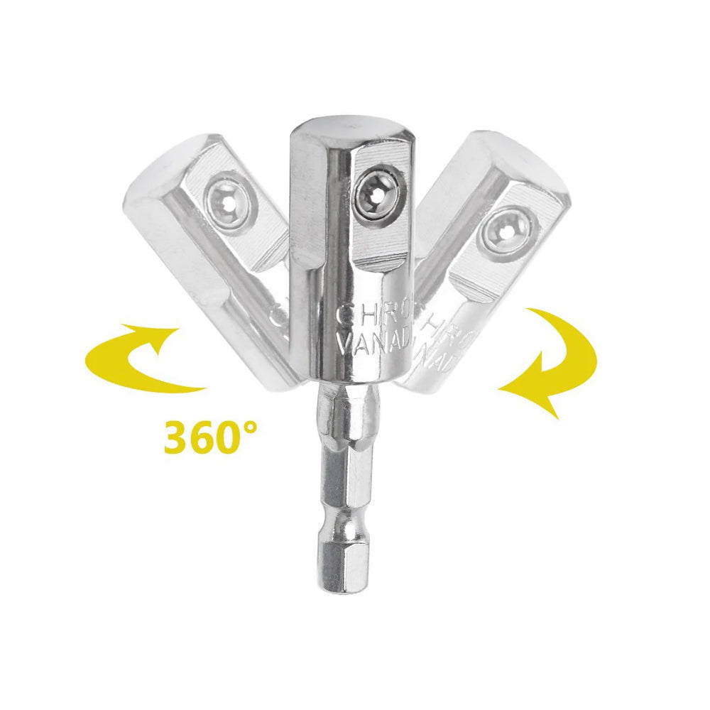 1/4 3/8 1/2 In Hex Socket Adapters with Angle Drill Adaptor