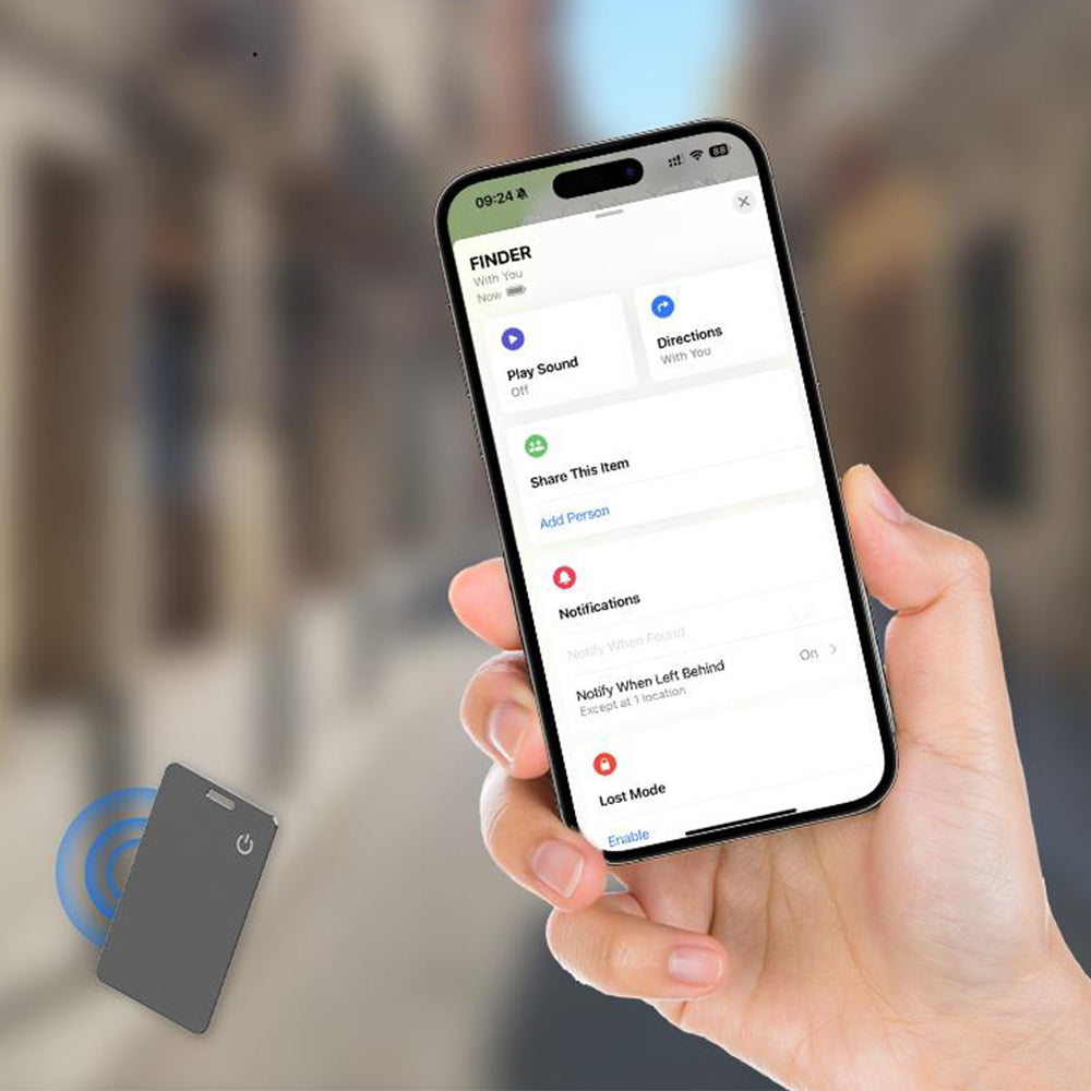 Wireless Charging Smart Wallet Tracker Card for Apple Find My App
