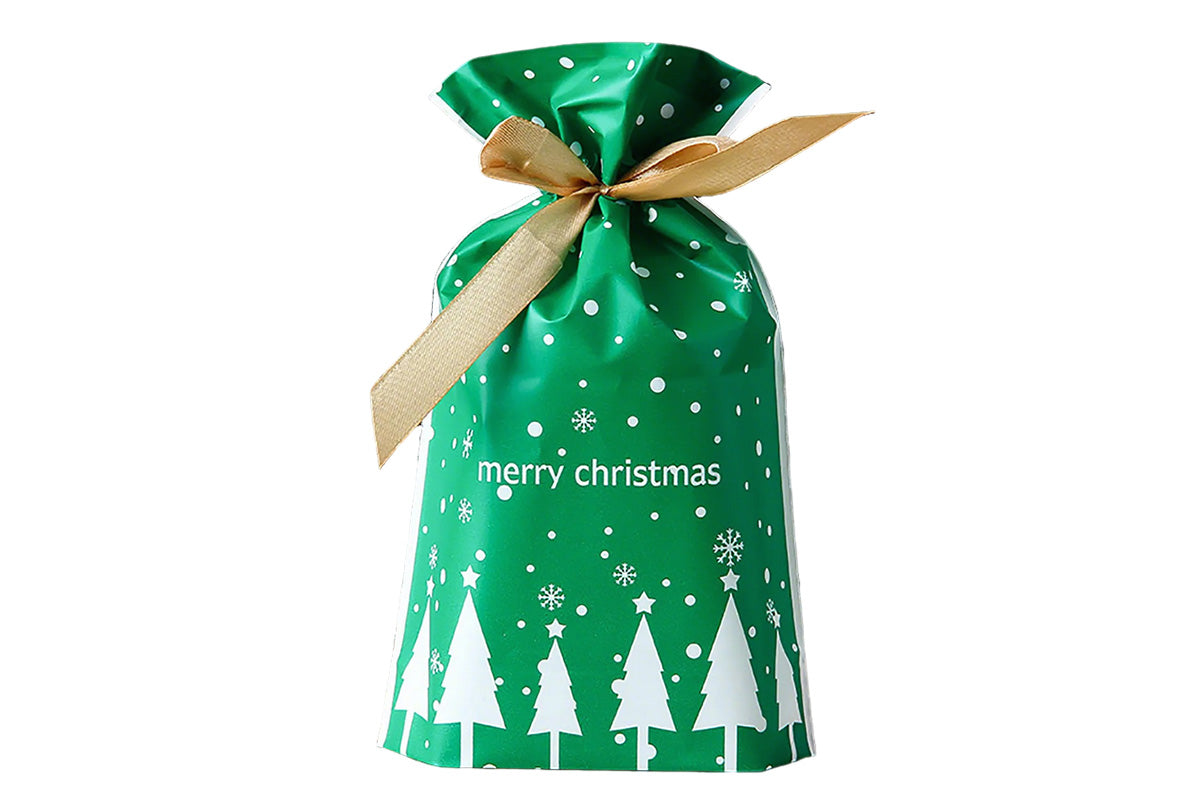 50Pcs Christmas Candy Treat Bags Gift Wrapping Drawstring Bags for Holiday Party