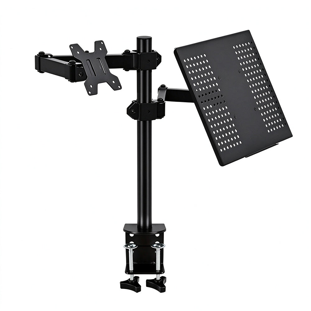 Dual Screen Laptop and Monitor Stand with Adjustable Independent Arms