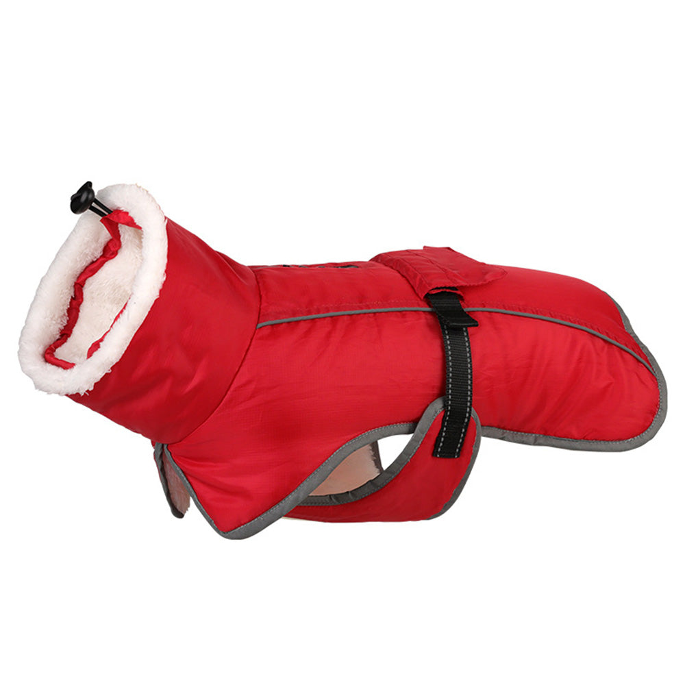 Winter Dog Coat-Waterproof Cold Weather Jacket for Small Large Breeds-Red