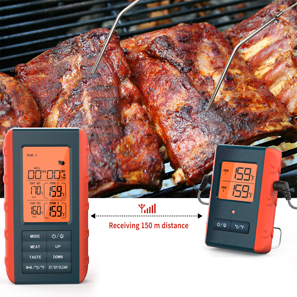 Wireless Digital Meat Thermometer with 2 Probes for Grilling and Smoking