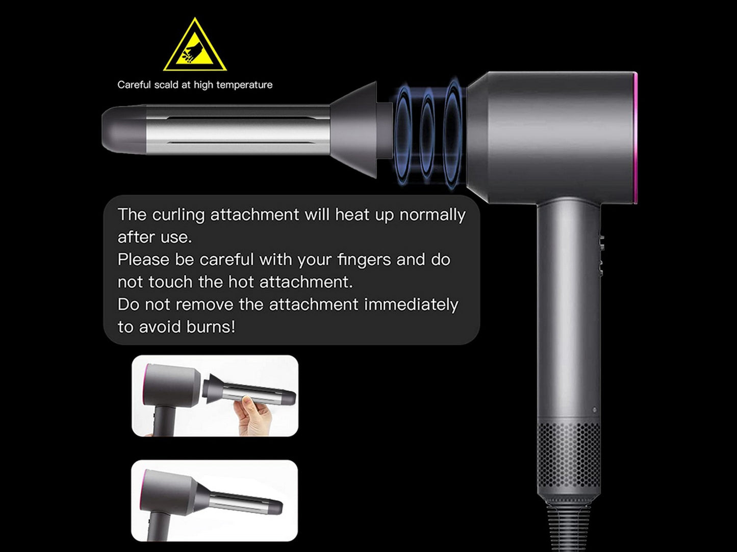 Hair Dryer Attachment for Self-Curling Compatible with Dyson Hair Dryer HD01 HD02 HD03 HD04 HD08
