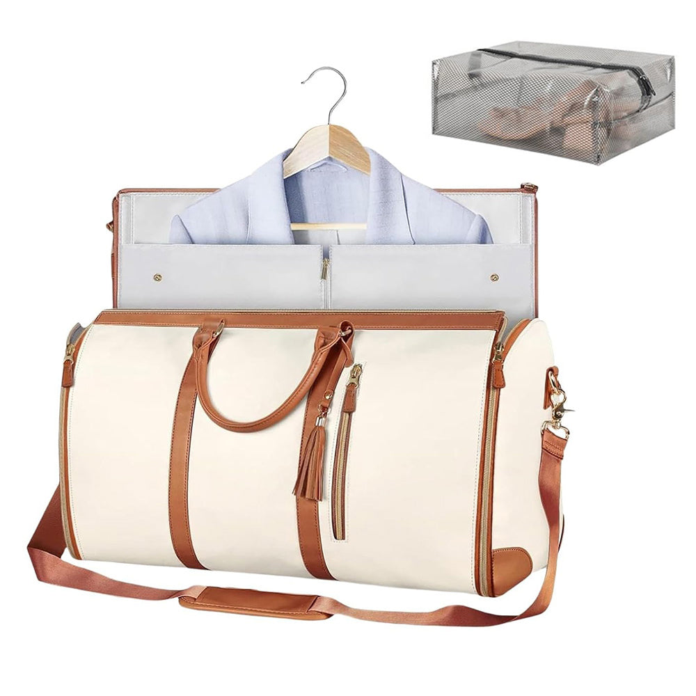 Water-Resistant Garment Duffle Bag Duffle Bag PU Leather Travel Bag