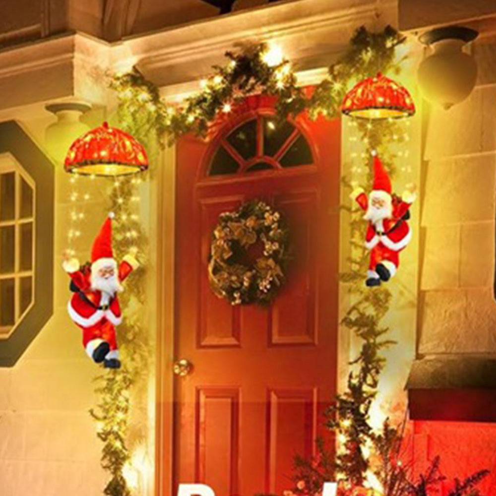 Christmas Decorations Santa Claus Parachute Lights LED Hanging Xmas Tree Decor